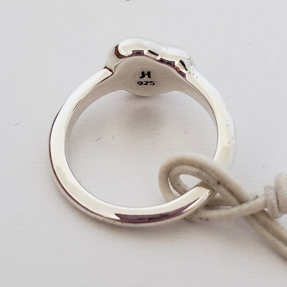 John Hardy Sterling Silver 0.22ct Pave Diamond Pebble Heart Ring Size 7 - Picture 5 of 10